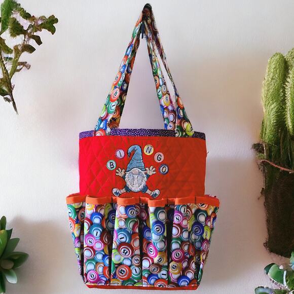 Hand crafted by ME Gnome Bingo Bag for 12 exterior bush or dauber pockets - Picture 2 of 11